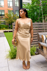 "Monaco" Champagne Maxi Dress