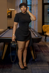 "Midnight" Draped Mini Dress