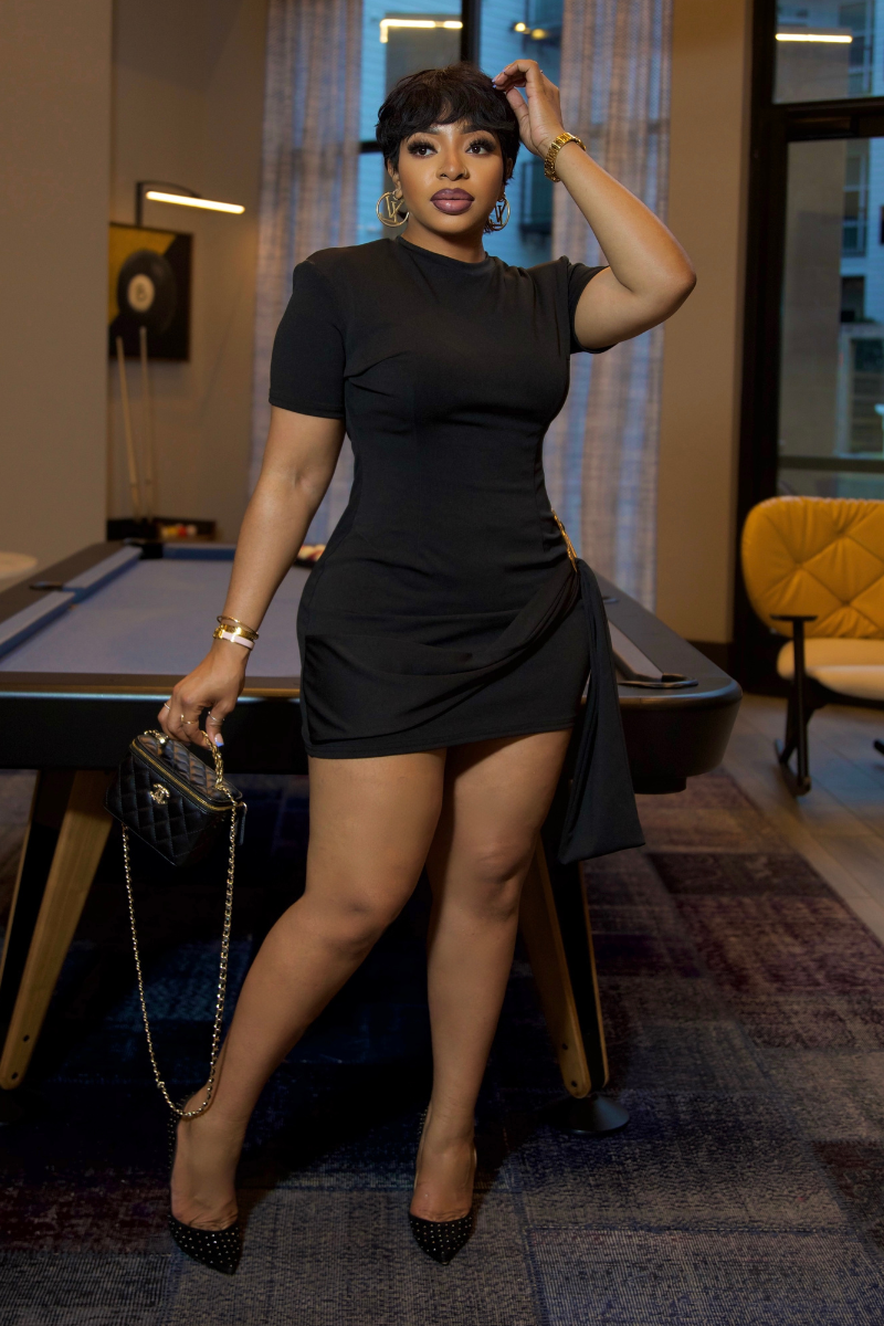 "Midnight" Draped Mini Dress