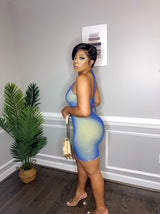 "Blue Motorcycle" Mini Dress