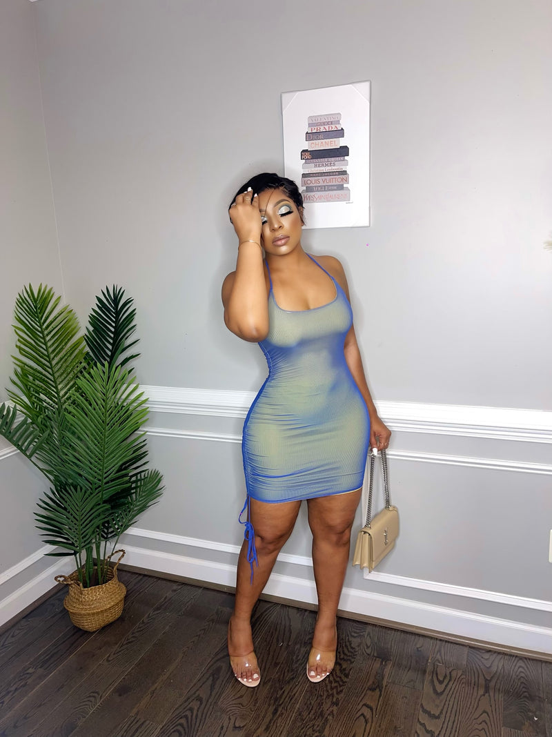 "Blue Motorcycle" Mini Dress