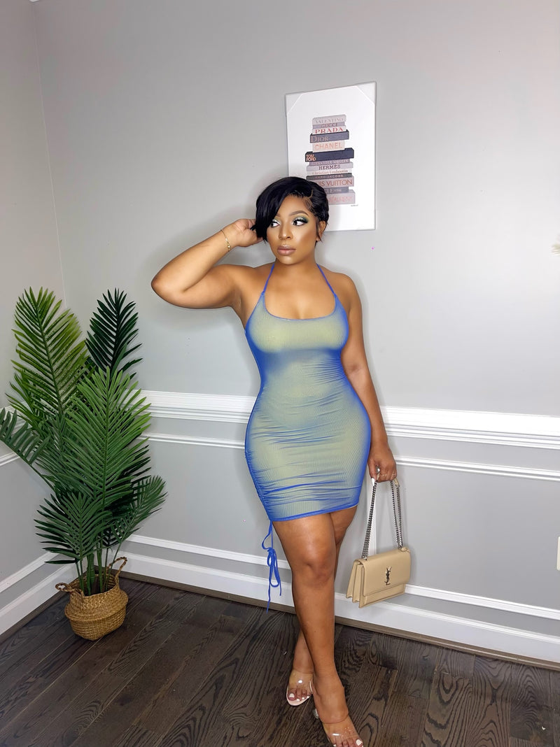 "Blue Motorcycle" Mini Dress